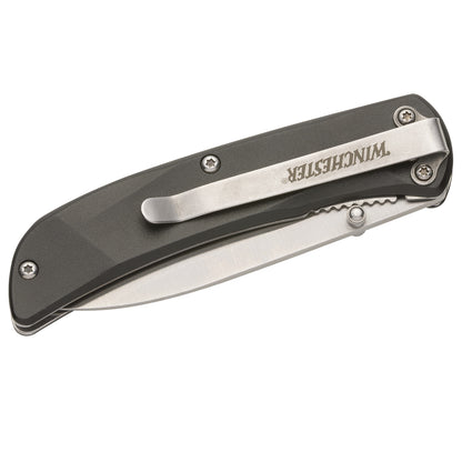 black aluminum folding knife closed