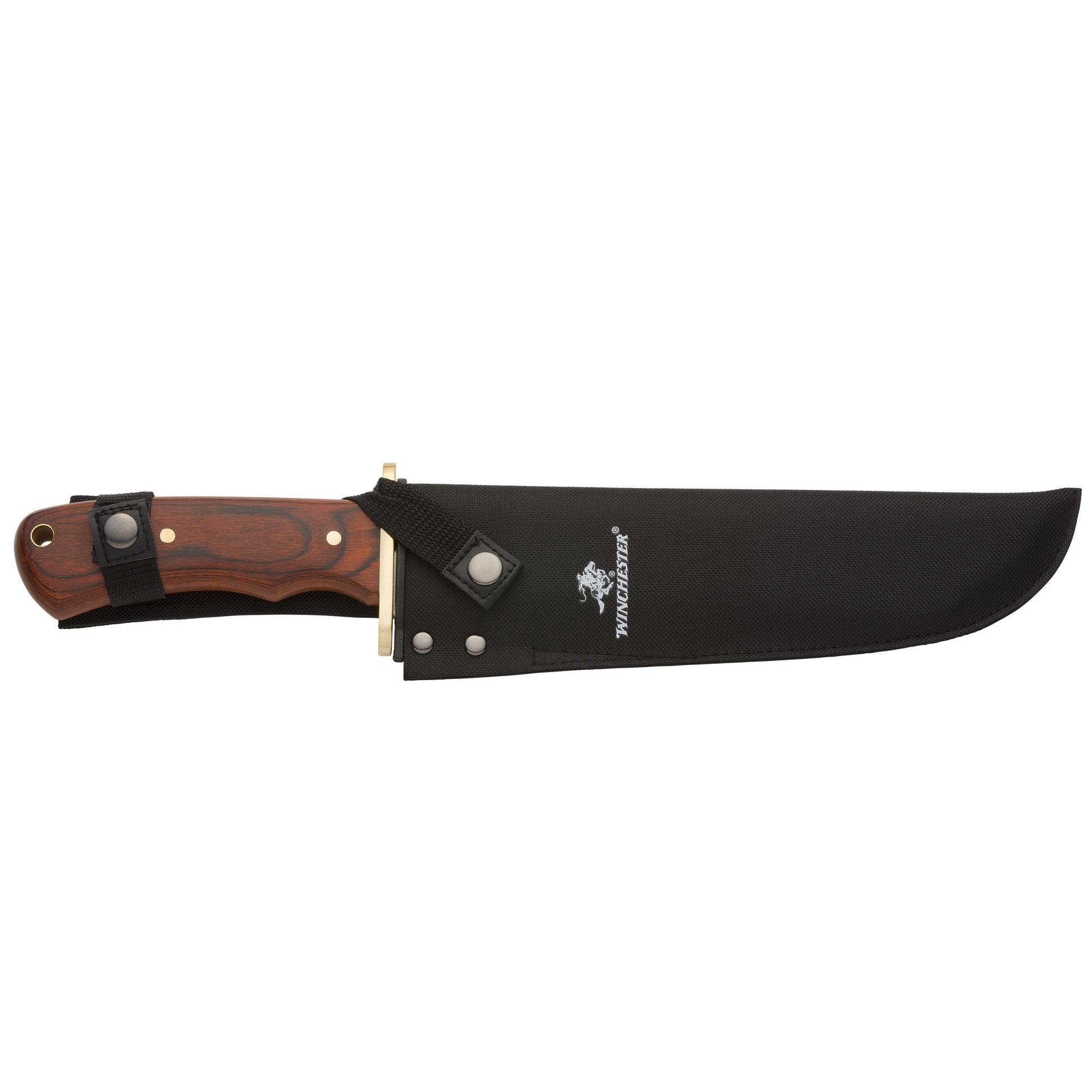 Wood Handle Bowie Knife In Sheath